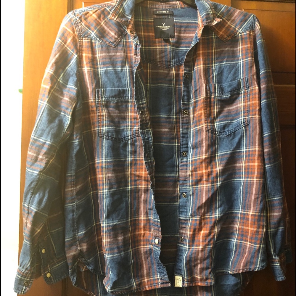 AE plaid button down shirt